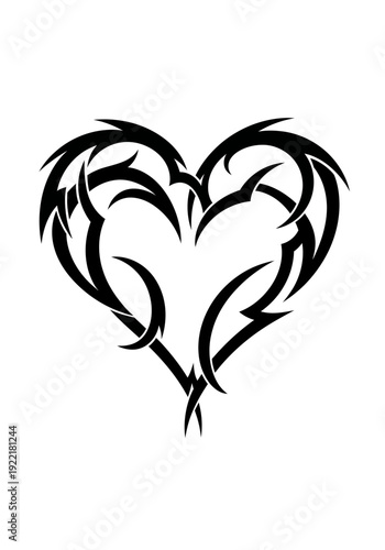 Black heart symbol tattoo design.