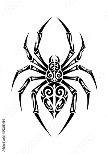 Tribal Spider Tattoo Design.