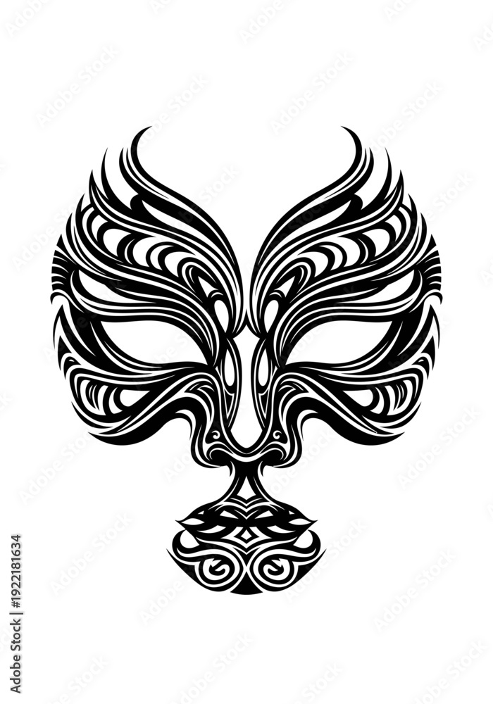 Fototapeta premium Black and white tribal mask.