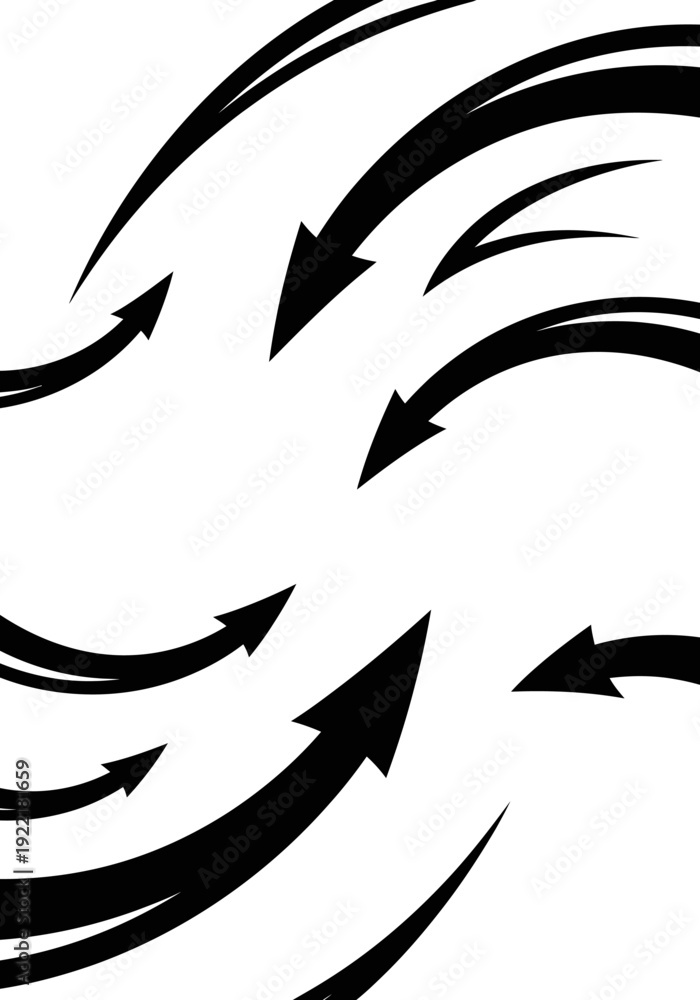 Fototapeta premium Black Arrows on White Background.