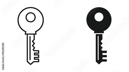 Simple Key Icons Vector Illustration Set for Access and Security Concepts