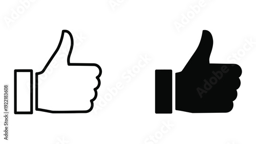 Minimal Black Thumbs Up Icon for Like, Approval, and Positive Feedback