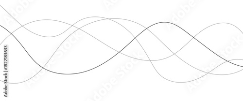 Technology abstract lines on white background. Undulate Grey Wave Swirl, frequency sound wave, twisted curve lines with blend effect
