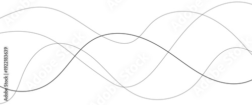 Technology abstract lines on white background. Undulate Grey Wave Swirl, frequency sound wave, twisted curve lines with blend effect