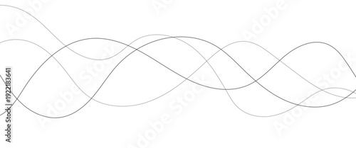 Technology abstract lines on white background. Undulate Grey Wave Swirl, frequency sound wave, twisted curve lines with blend effect