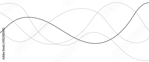Technology abstract lines on white background. Undulate Grey Wave Swirl, frequency sound wave, twisted curve lines with blend effect
