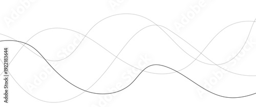 Technology abstract lines on white background. Undulate Grey Wave Swirl, frequency sound wave, twisted curve lines with blend effect