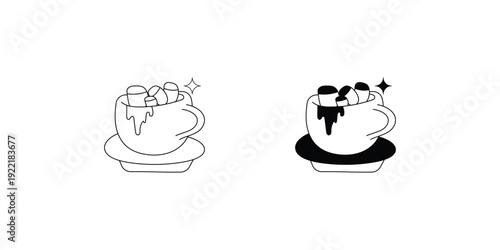 Marshmallow  set icon with white background vector stock illustration