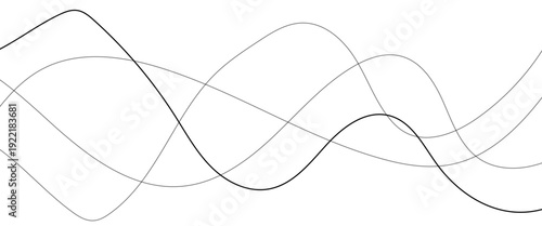 Technology abstract lines on white background. Undulate Grey Wave Swirl, frequency sound wave, twisted curve lines with blend effect