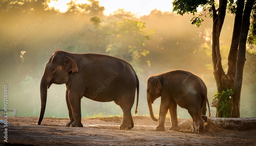 Fototapeta premium Two Elephants At The Zoo