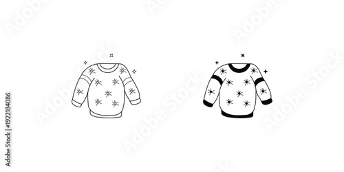 Sweater set icon with white background vector stock illustration