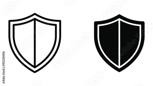 Minimalist Security Shield Icon Vector for Protection and Defense Systems