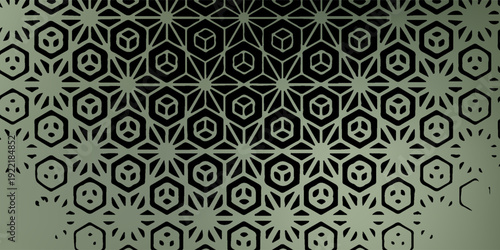 Abstract olive green geometric pattern with hexagonal star lattice eps10
