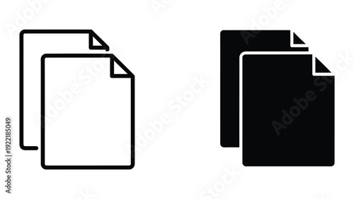 Multiple Document and Copy Files Icon Vector Set
