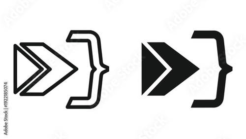 Code Insertion and Programming Brackets Icon Vector Set