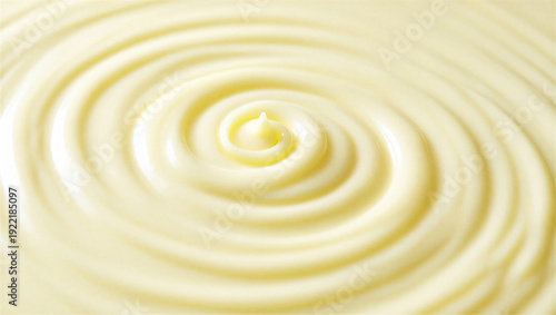 Canvastavla Close-up of thick, creamy white liquid, like melted white chocolate or custard