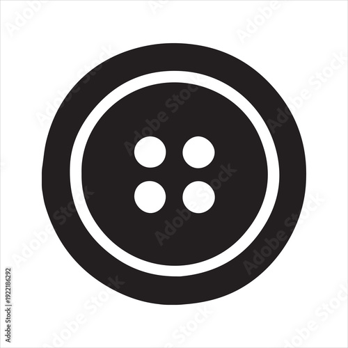 cloth button silhouette icon vector art illustration