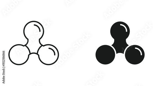 Abstract Fidget Spinner or Molecule Icon for Science and Recreation