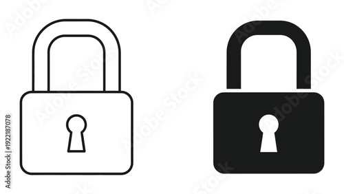 Secure Padlock Icon with Keyhole for Digital Security and Privacy Concepts