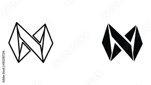 Abstract Geometric Shape Icon: Modern Design, Infinity, and Connection Symbol