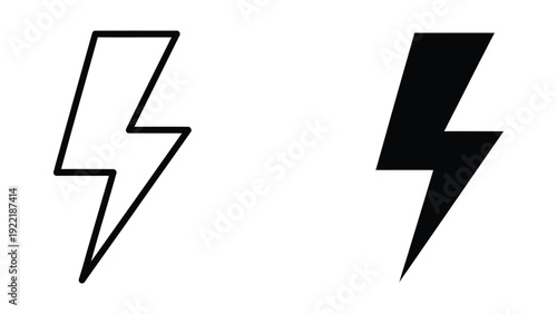Electric Power Bolt Symbols for Energy and Storm Weather Icons