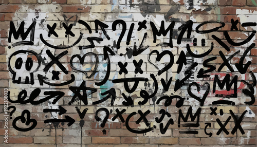 graffiti on a brick wall