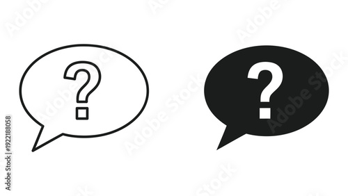 Classic Question Mark in Speech Bubble Icon for Assistance and Queries