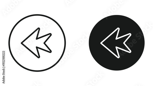 Left Arrow Directional Navigation Icon Set