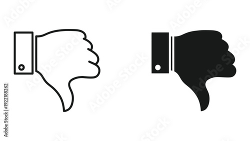 Thumbs Down Dislike Icon for Negative Feedback and Rejection
