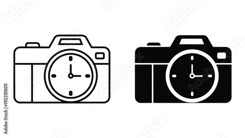 Camera with Clock Dial Icon for Time-Based Photography Features