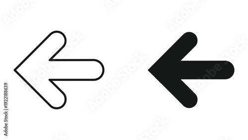 Left Arrow Icon for Navigation, Back, and Previous Actions in Flat Black Style