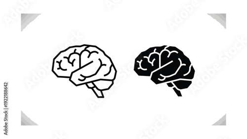 Human Brain Anatomy Icon Representing Intelligence and Mental Health