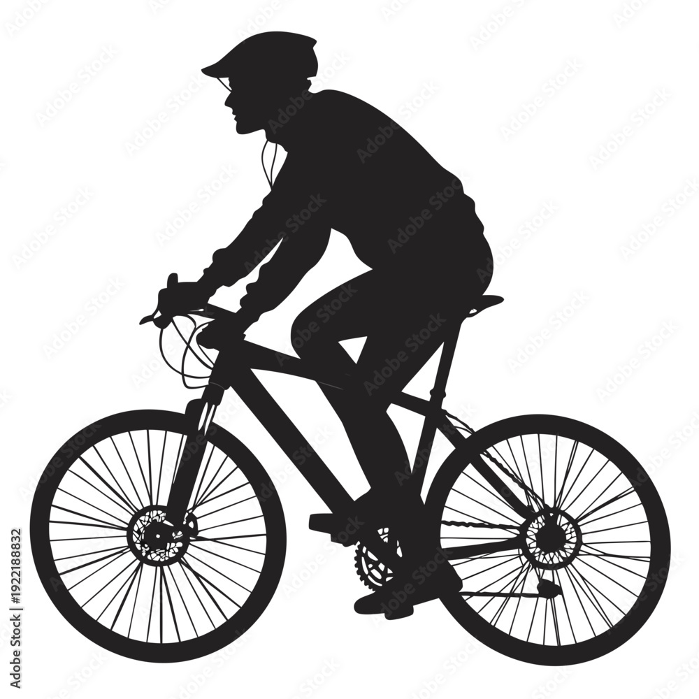 Obraz premium silhouette of a man riding a bike