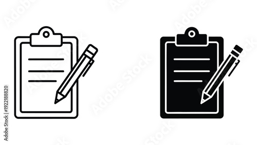 Clipboard with Pencil Icon for Note Taking and Document Editing