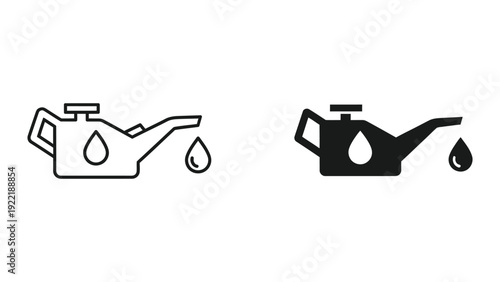 Pouring Oil Can Icon - Lubrication & Engine Maintenance Symbol