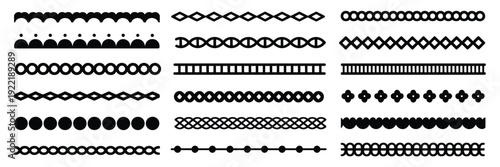 Scallop lace edge frames illustrator brush collection, showcasing elegant lace borders, curved frill frames, and seamless decorative vector brushes for graphic design.