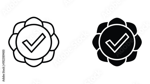 Quality Guarantee Seal and Approved Badge Icon Set