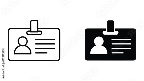 Employee ID Card Icon Vector for Identification and Access Control