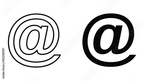 Email At Symbol Vector Icon for Digital Address and Online Communication
