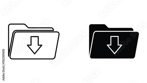 Download Folder Icon Set for File Saving and Data Transfer Concepts