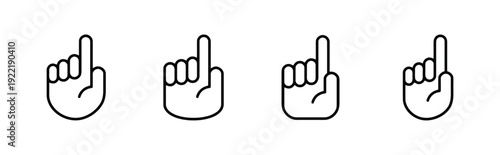 Index finger pointing up icon set symbolizing idea or number one