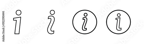 Information icon set with different styles and circular border design for details and help concept