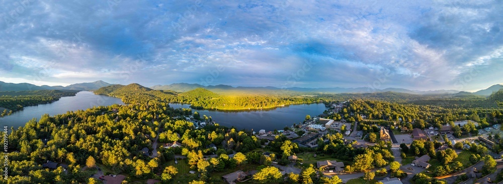 Εκτύπωση καμβά Sunrise Panorama of Lake Placid, New York