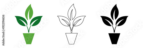 Vector logo of green leaf with tob icon illustration