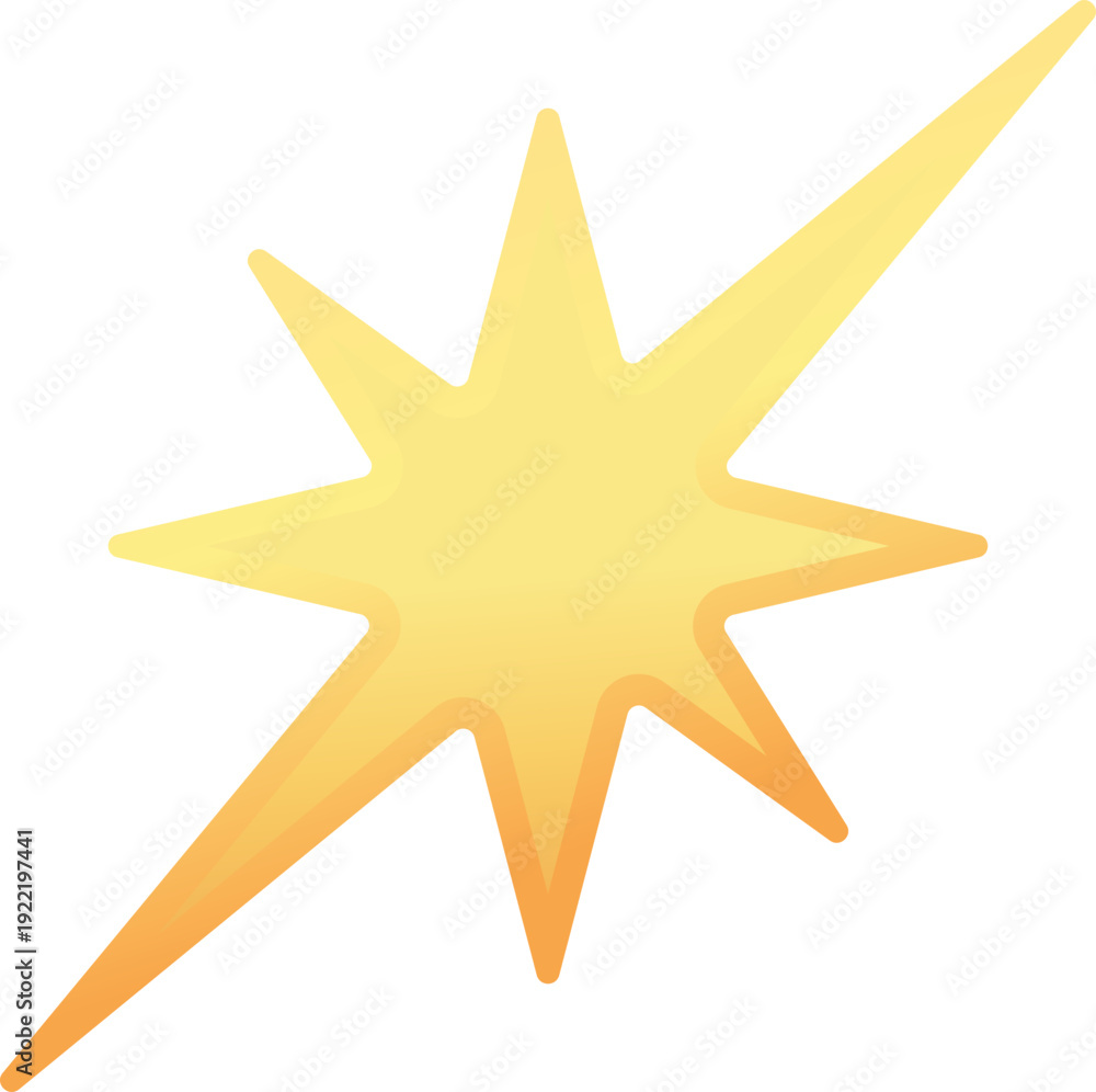 Obraz premium sharp radiant starburst gold icon