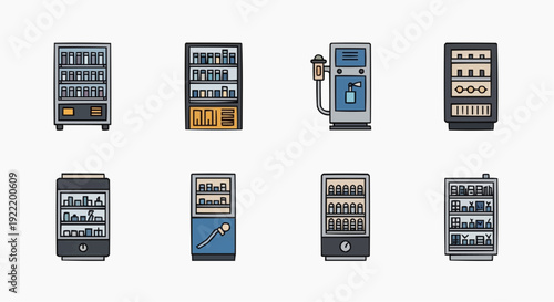 Collection of various electronic devices and equipment displayed in a grid formation from a straightforward viewpoint