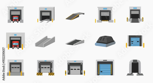 Various 3D printer models and components displayed from a top-down viewpoint in a clean environment, showcasing digital illustrations