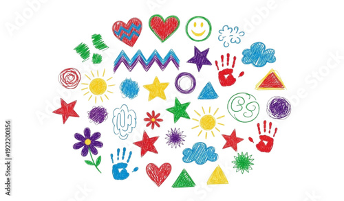 🏷 SEO Title
Hand Drawn Children Crayon Scribbles Vector Set Colorful Kindergarten Doodle Collection