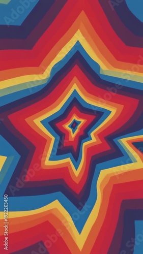 Vibrant Multicolored Star Pattern Animation.