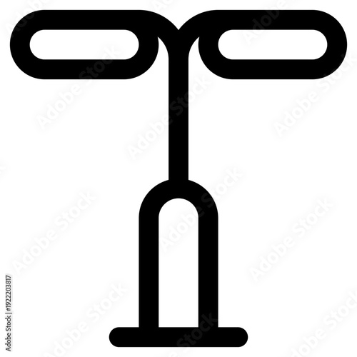 A minimalist black line icon of an intrauterine device (IUD) for contraception. Ideal for medical and health designs.